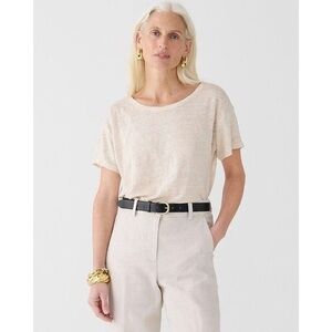 J.Crew Women’s Relaxed Stretch linen T-shirt Short Sleeves NWT Size XS